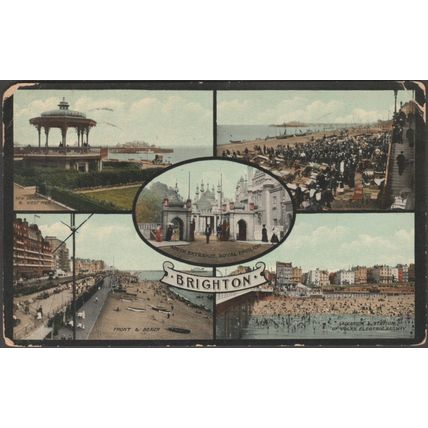 Multiview, Brighton, Sussex, 1910s - Brighton Palace Series Postcard