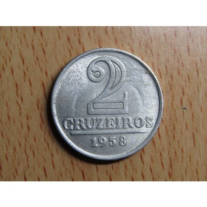 Brazil Brasil 1958 2 Cruzeiros Coin