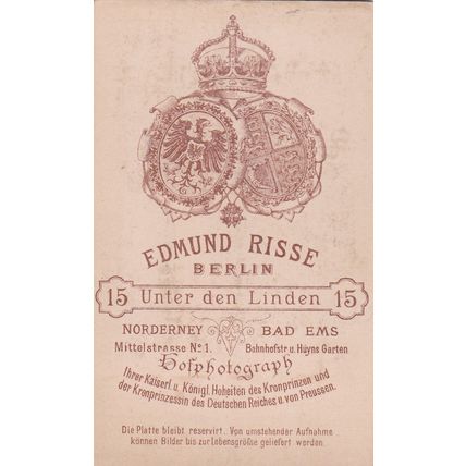 VICT. CDV PHOTO -LADY WITH CHUNKY NECKLACE BY EDMUND RISSE, BERLIN