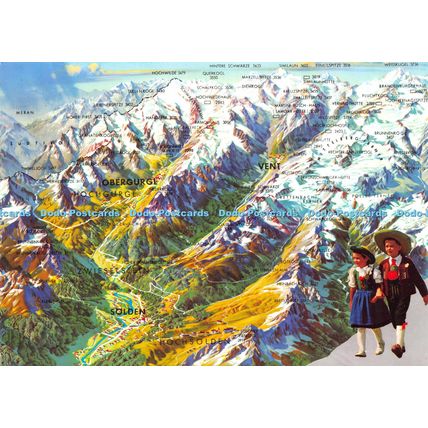 D028122 Panorama vom Inner Otztal und seiner Gletscherwelt. Tirol. Lohmann