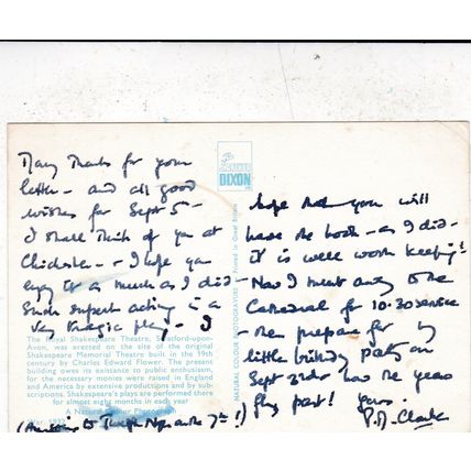 Royal Shakespeare Theatre Stratford Upon Avon Postcard used VGC