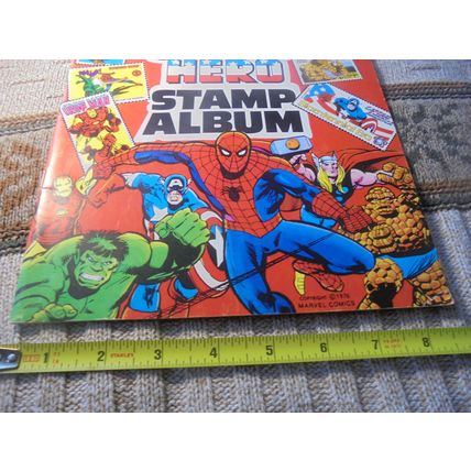 1976 OFFICIAL MARVEL COMICS SUPER HERO STAMP ALBUM BOOK!! VF/NM! $45.00 Shipped!
