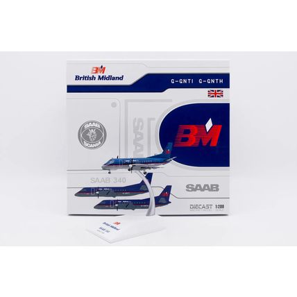 SAAB 340B BRITISH MIDLAND REG: G-GNTI W/STAND - JC WINGS XX20474 1/200 PRE ORDER