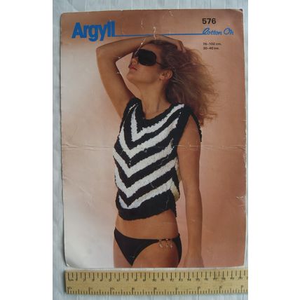 1985 Argyll 576 chevron top, cotton-on, 30-40 inch, 76-102 cm