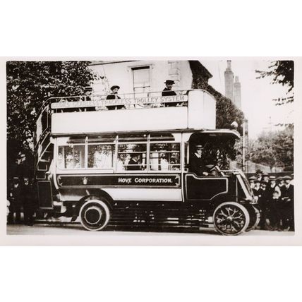 Hove Corporation Gearless Trolley Bus Tram Old 1914 WW1 Photo