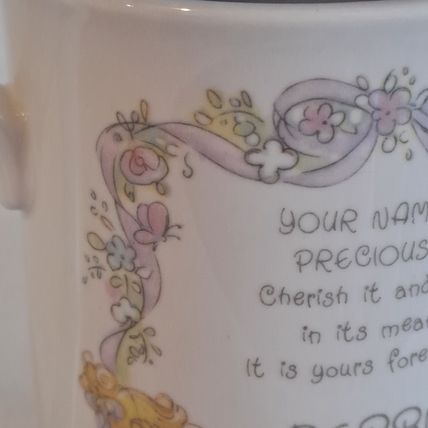 Vintage 1993 Enesco PRECIOUS MOMENTS DEBBIE COFFEE MUG Porcelain Tea Cup