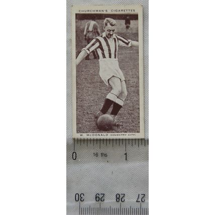 1938 Churchmans Association Footballers No. 25 W. McDonald, Coventry City