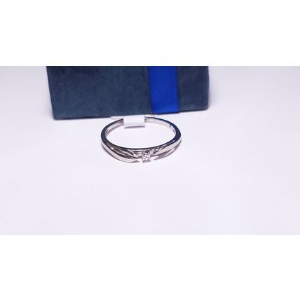 Estate .02ct Natural round Diamond 10Kt White Gold Tracer S-6.5 Band #22227