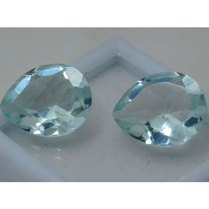Natural Aquamarine 6.70Ct Brazil Ocean Blue Pear Cut Loose Gemstone Pair