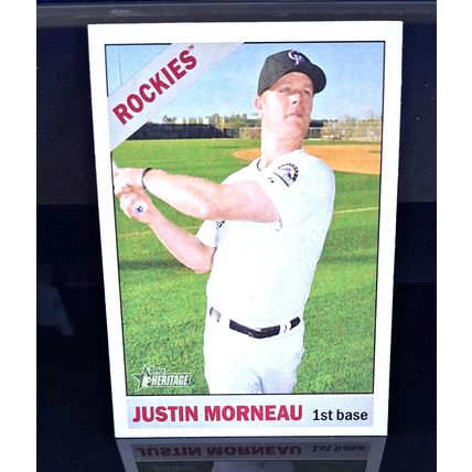 JUSTIN MORNEAU 2015 TOPPS HERITAGE BASEBALL CARD #299