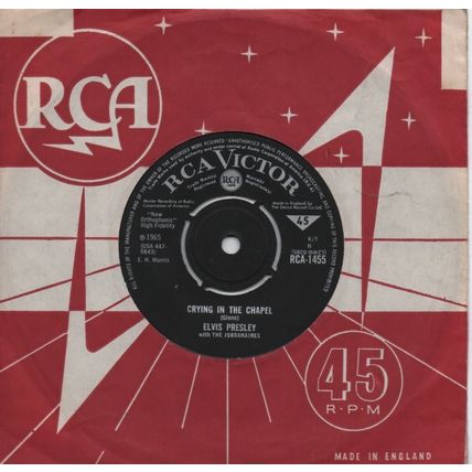 Elvis Presley - Crying in the chapel 1965 7" single vinyl record RCA1455