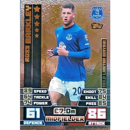 Match Attax 2014/15 ROSS BARKLEY Gold Limited Edition Card LE4