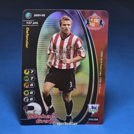 2001 Wizards Football Champions PL 2001/02 MICHAEL GRAY SUNDERLAND #215 Foil