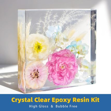 TAKIMO 1 Gallon Crystal Clear Resin Kit,No Bubble & Not Yellowing Epoxy Resin fo