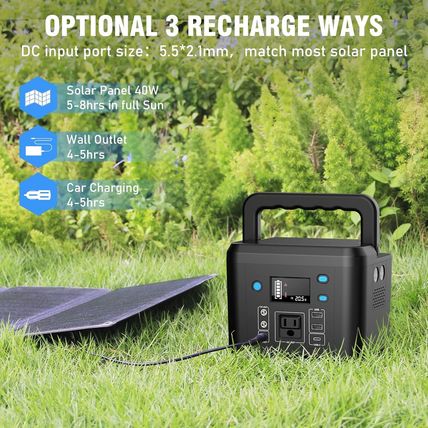 200W Portable Power Station, Powkey 120Wh/33,000Mah Power Bank with AC Outlet, 1
