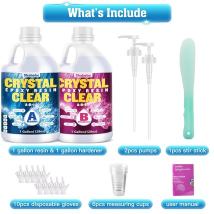 Epoxy Resin 2 Gallon Kit, Upgraded Crystal Clear Resin Epoxy Food Safe with Pump