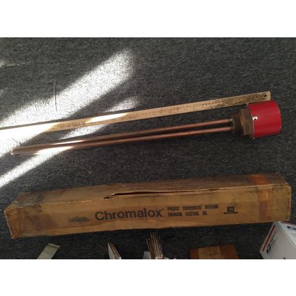 NEW CHROMALOX MT-270A 27" SCREW PLUG IMMERSION HEATER,480V,7KW,1-PH,AO
