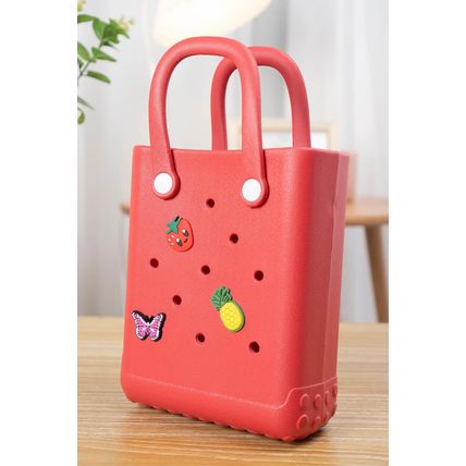 Fiery Red Waterproof EVA Hollow Tote Bag