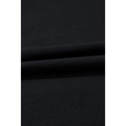 Black Color Contrast Collared V Neck Puff Sleeve Blouse
