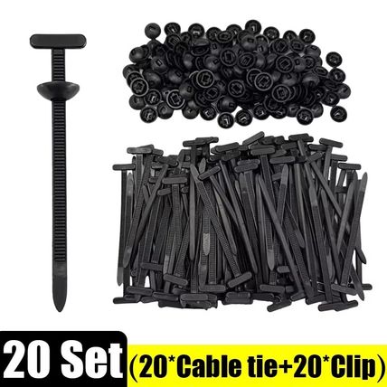 20Pcs Nylon Universal Cable Tie Buckle Heavy Duty Self-Locking Zip Ties Holder