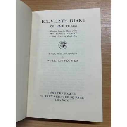 1960 "KILVERT'S DIARY" VOL 3 REV FRANCIS KILVERT 1874-1879 HARDBACK BOOK (P4)
