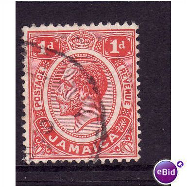 JAMAICA 1912 1d CARMINE RED SG 58 FINE USED
