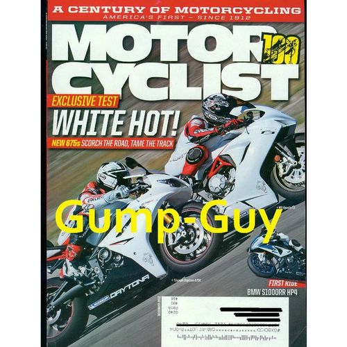 Motorcyclist magazine December 2012 motorcycle BMW HP4 Triumph Trophy SE cruiser