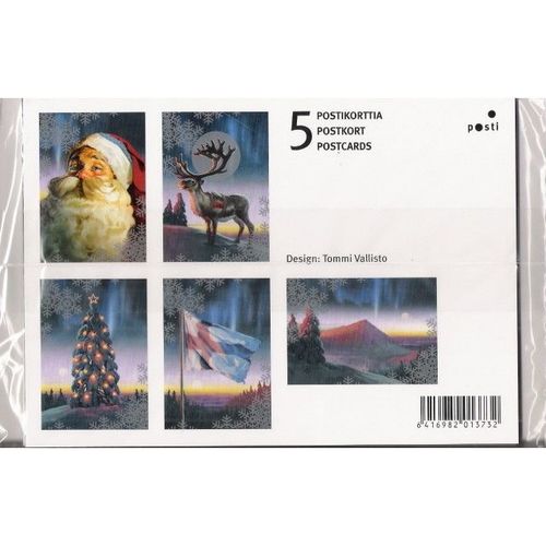 Posti: Pack of Five Christmas Postcards by Tommi Vallisto.