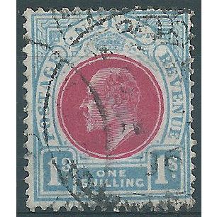Natal 1902 SG136 1/- Carmine & Pale Blue Fine Used .. ..