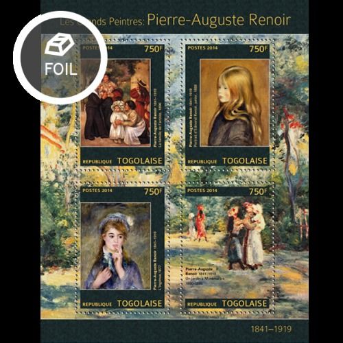 TOGO 2014 SHEET MNH RENOIR ART PAINTINGS ARTE PINTURAS PEINTURES 3