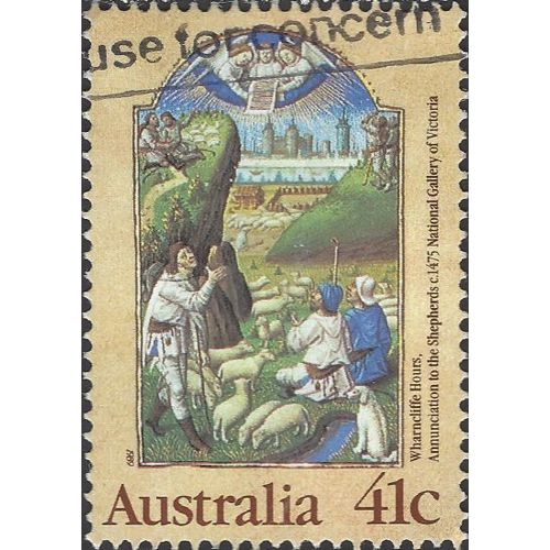 AUSTRALIA, CHRISTMAS, Annunciation to the Shepherds, yellow 1989, 41c, #7