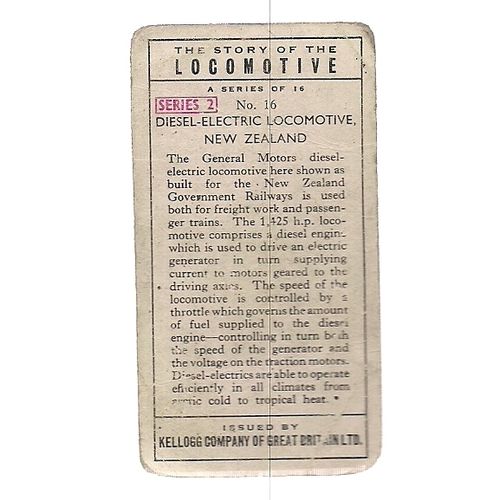 no 16 The Story of the LOCOMOTIVE 2nd series card 196 by Kellogg Company =