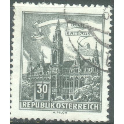 Austria 1957 - SG1296 - 30g green - Vienna Town Hall - used 3
