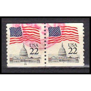 Used 2115a 22c U.S. Flag Fine CNP Left 22 PA0639