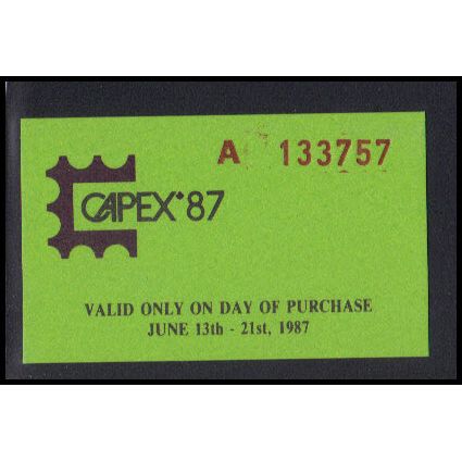 Ticket Valid Only on Day of Purchase CAPEX '87 Box0127