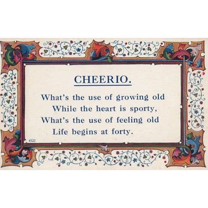 Life Begins At Forty Growing Old Proverb Famous Saying Postcard