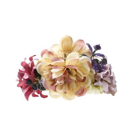 Colorful lush flower floral hair claw