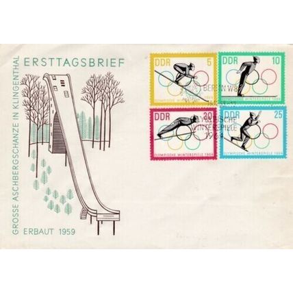 DDR 1963 Winter Olympic Games FDC Special Cancel unaddressed VGC