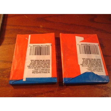 1986 Topps, 2-Sealed Packs, HOWARD THE DUCK, 9-cards, 1-Sticker per pack