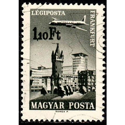 Hungary 1966 Cities and Airplanes 1.10Ft Used Stamp Frankfurt.