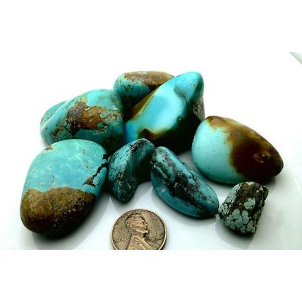 Chinese Turquoise Gemstone Carving Cabbing Rough Lot 3