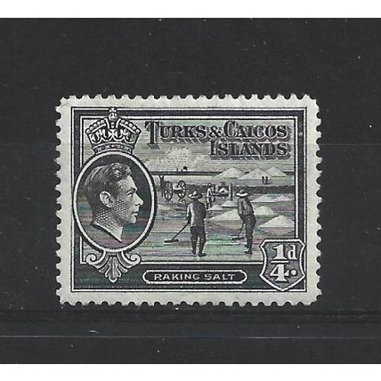 Turks&Caicos.SG194 1/4d Raking Salt (Black).Mounted Mint.Aug24y