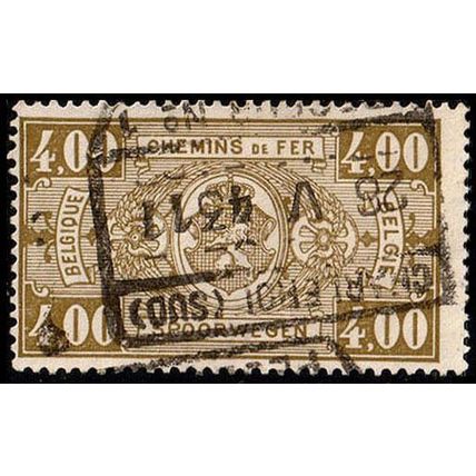 Belgium 1941 Railway Parcelpost 4,00Fr Used Stamp Spoorwegen