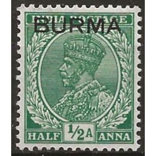 Burma 1937 SG2 1/2a Green Mounted Mint ..