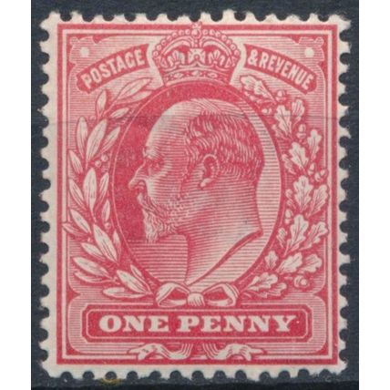 KEVII: 1d Scarlet P14 - GB 1902 - NM H - SG 219