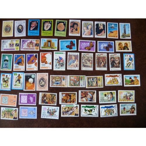 Dominica 50 Different Mint Postage Stamps (2) Mixture Collection Thematic Art