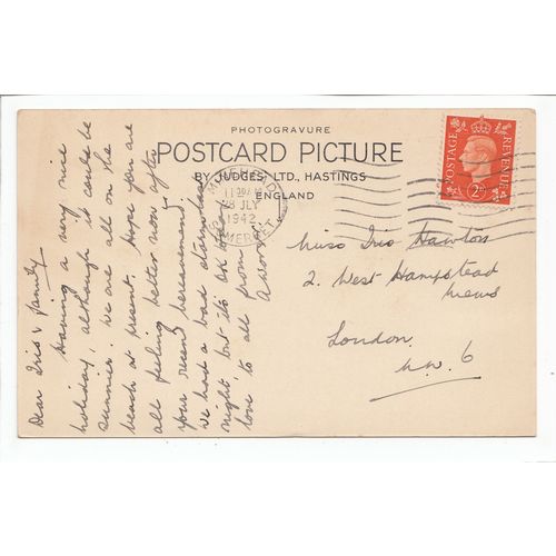 The Sea Front Minehead Somerset 1942 Postcard 9413