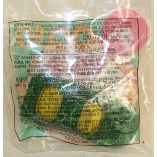 1996 McDonalds Hot Wheels #10 Krackle Car Series Mint in Package