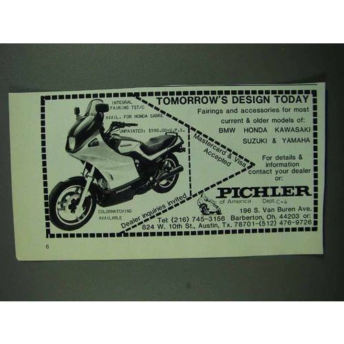 1985 Pichler Integral Fairing TST/C Ad - Honda Sabre