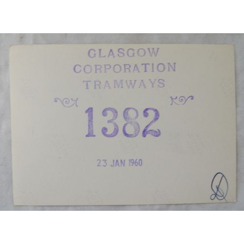 Photo Glasgow Tram no.1382 in 1960